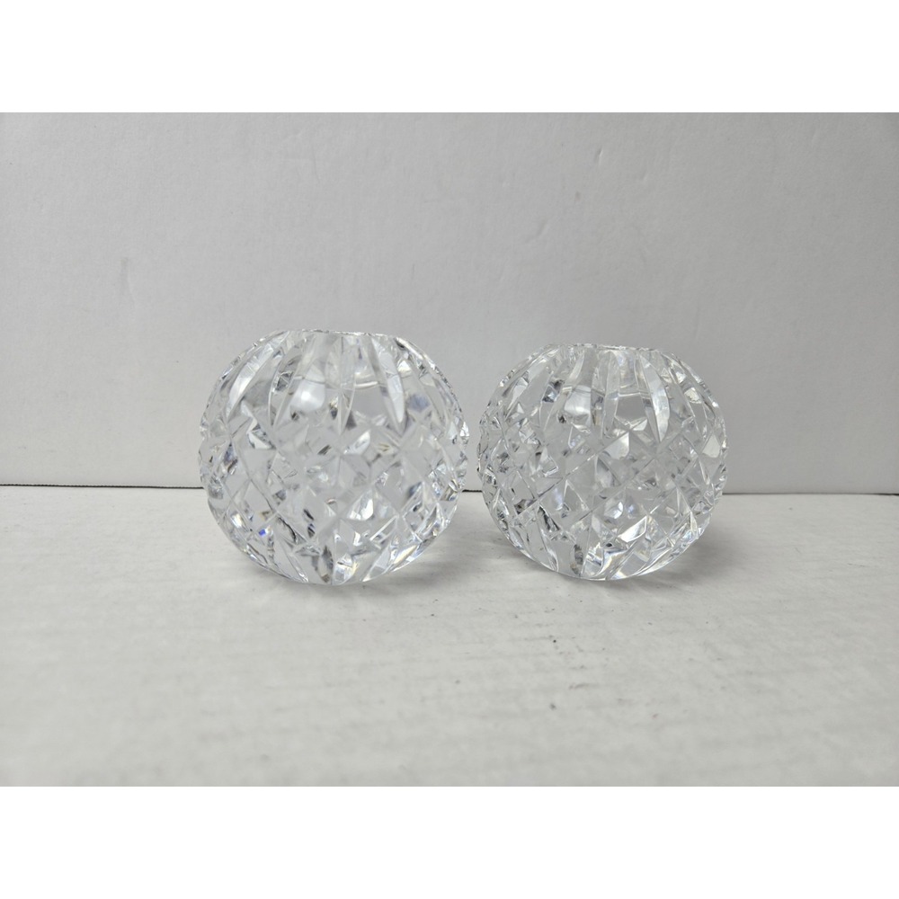 Waterford Crystal candle holders 2 3/4" round Lismore